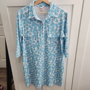 Tuckernuck Persifor Winpenny Shirt Dress White Blue Altered